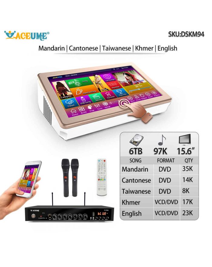 DSK15.6_M94-6TB HDD 97k chinese dvd english dvd khmer cambodian vcd dvd songs cloud download remote controller