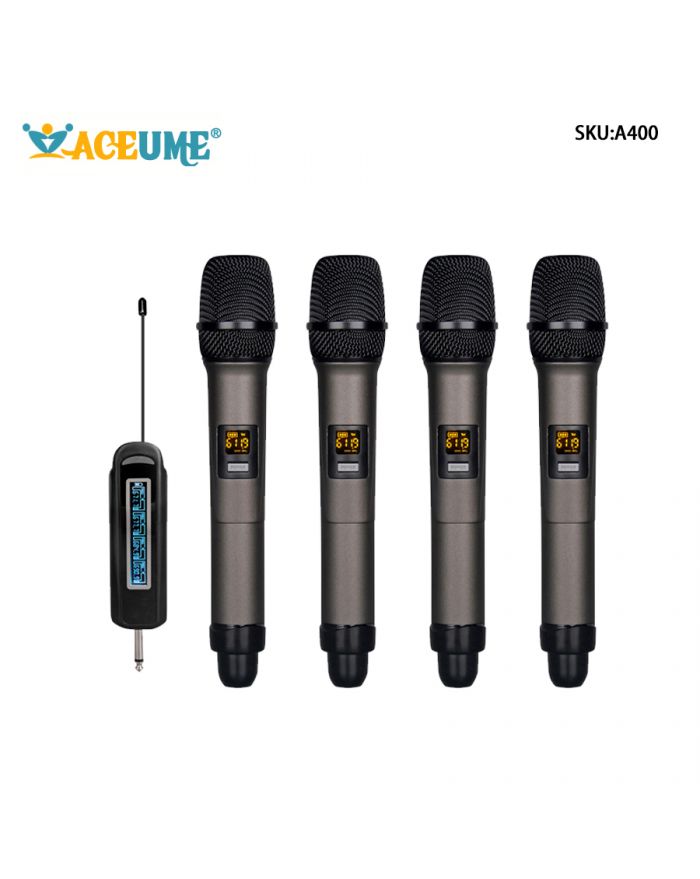 High Quality Wireless Microphone 4 Mics UHF Karaoke Singing KTV