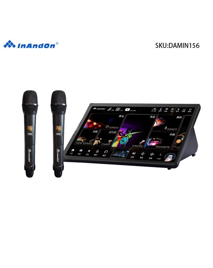 DAMIN156 15.6''InAndon Karaoke Player, 500G SSD,Mixing amplifier,固態盘 5 in 1,YouTube,Singing, Watching Movies, Playing Games