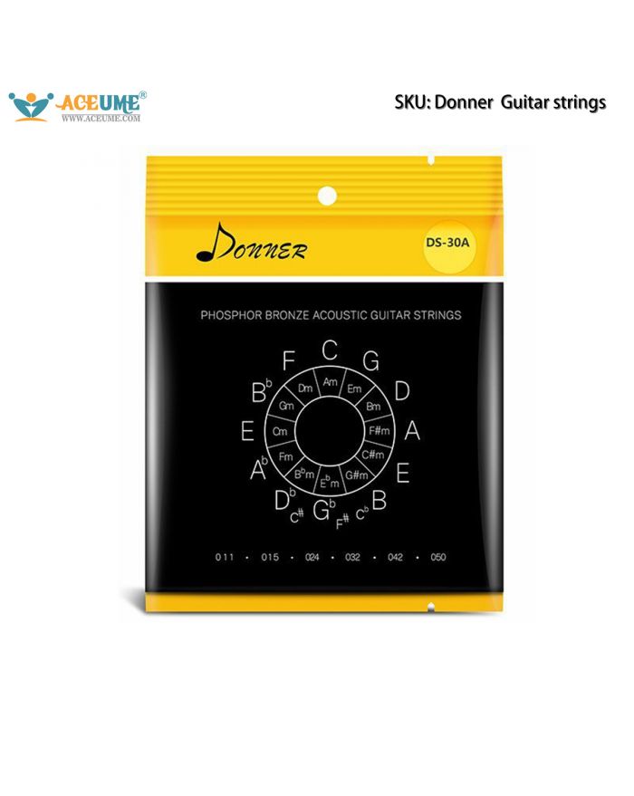 Donner Folk Acoustic Guitar Strings Coated Phosphor Bronze Guitar String Accessories Complete Set Of 6 Strings