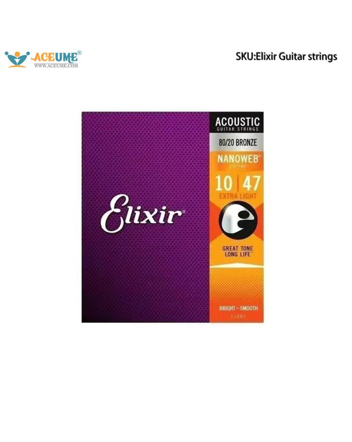 Elixir Guitar Strings, Folk Acoustic Guitar Strings,Genuine Coated Brass Electric Guitar Strings, High-end Strings
