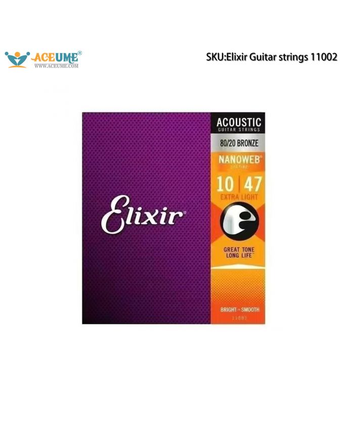 Elixir Guitar Strings, Folk Acoustic Guitar Strings,Genuine Coated Brass Electric Guitar Strings, High-end Strings