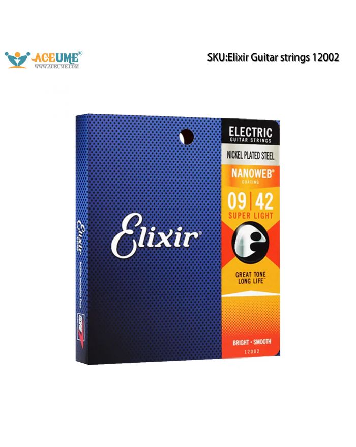 Elixir Guitar strings 12002 Coated Electric Guitar Strings Model 12002 Durable Individually Packaged Full Set