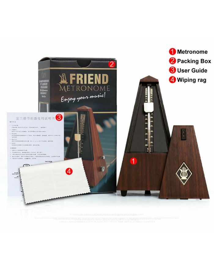Antique Vintage Wood Mechanical Metronome Tempo Music Timer Classical Wooden