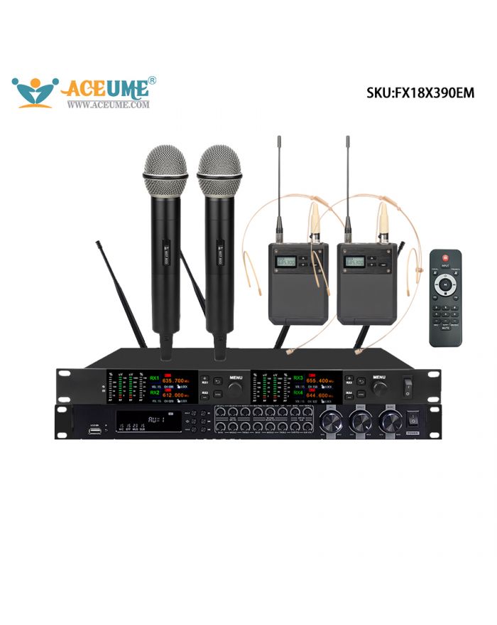 X390EM Professional Microphone FX18 Multifunctional Preamplifier, Home Karaoke Set, Digital Reverb KTV Microphone, Karaoke Anti Whistling Sound