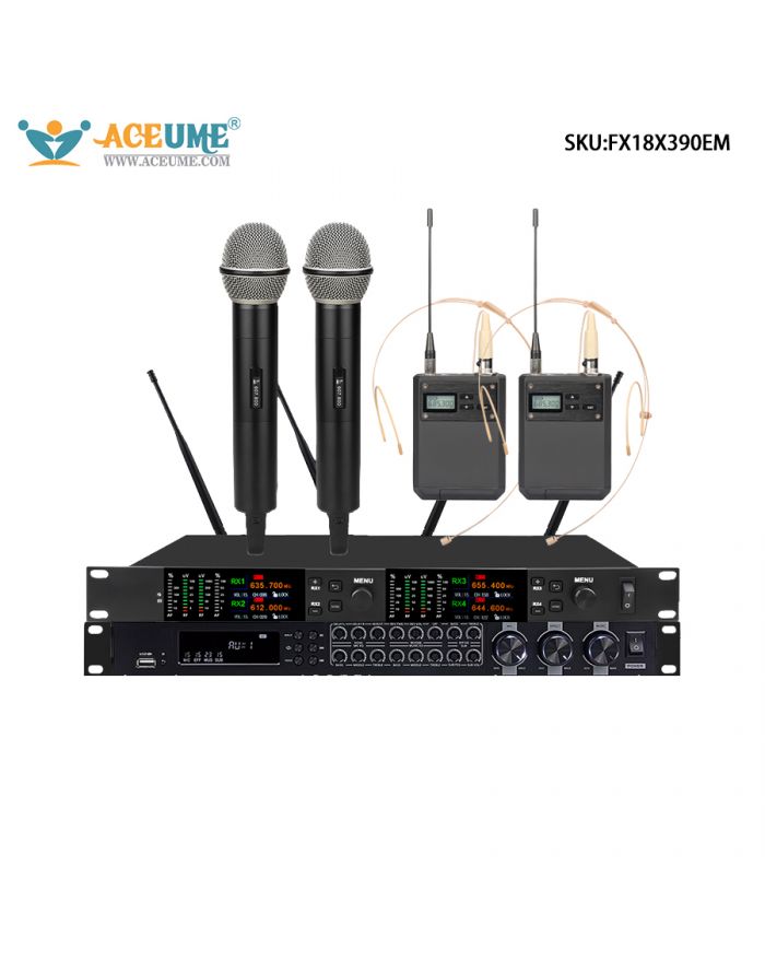 X390EM Professional Microphone FX18 Multifunctional Preamplifier, Home Karaoke Set, Digital Reverb KTV Microphone, Karaoke Anti Whistling Sound