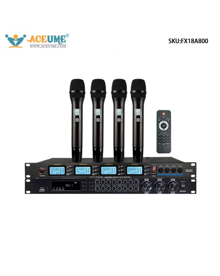 A800 Professional Microphone FX18 Multifunctional Preamplifier, Home Karaoke Set, Digital Reverb KTV Microphone, Karaoke Anti Whistling Sound