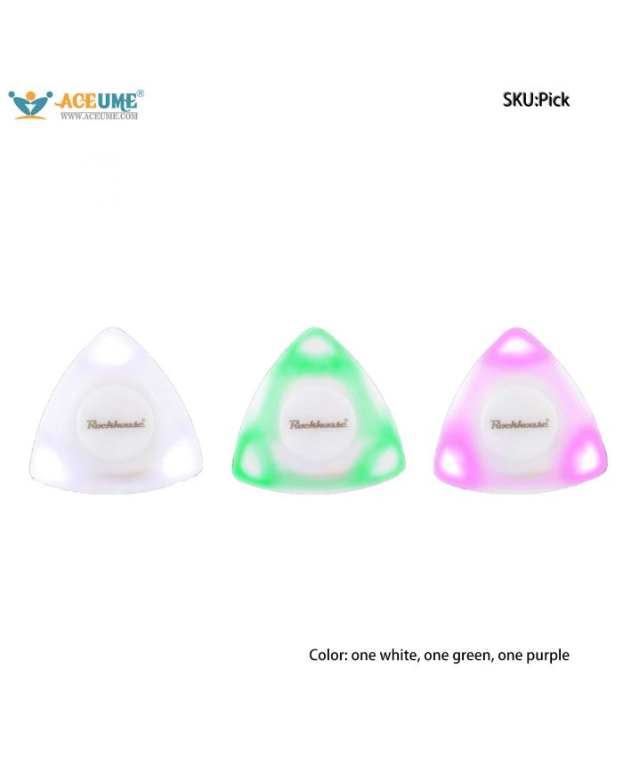 Cool Touch Luminous Triangle Pick Bass Guitar Paddle LED Night Light Assist