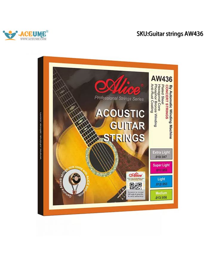 Alice AW436 Phosphor Bronze Acoustic Guitar Strings 6-Piece Full Set Universal Guitar Accessories