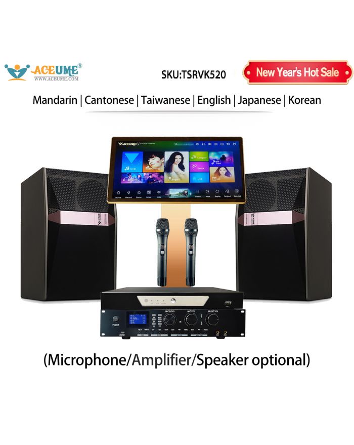 TSRVK520-US 4T 8T 22" MIC Family KTV Singer Audio  Set Full Karaoke Machine Home All-in-one Machine WIFI