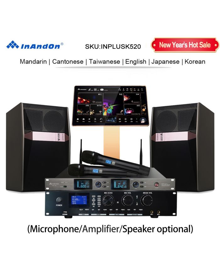 INPLUSK520-CA 22" MIC 4T 12T INANDON Karaoke Player Intelligent Voice Keying Machine Online Movie Dual System Coexistence Real Time Score The Newest Stytle 22" Touch Screen