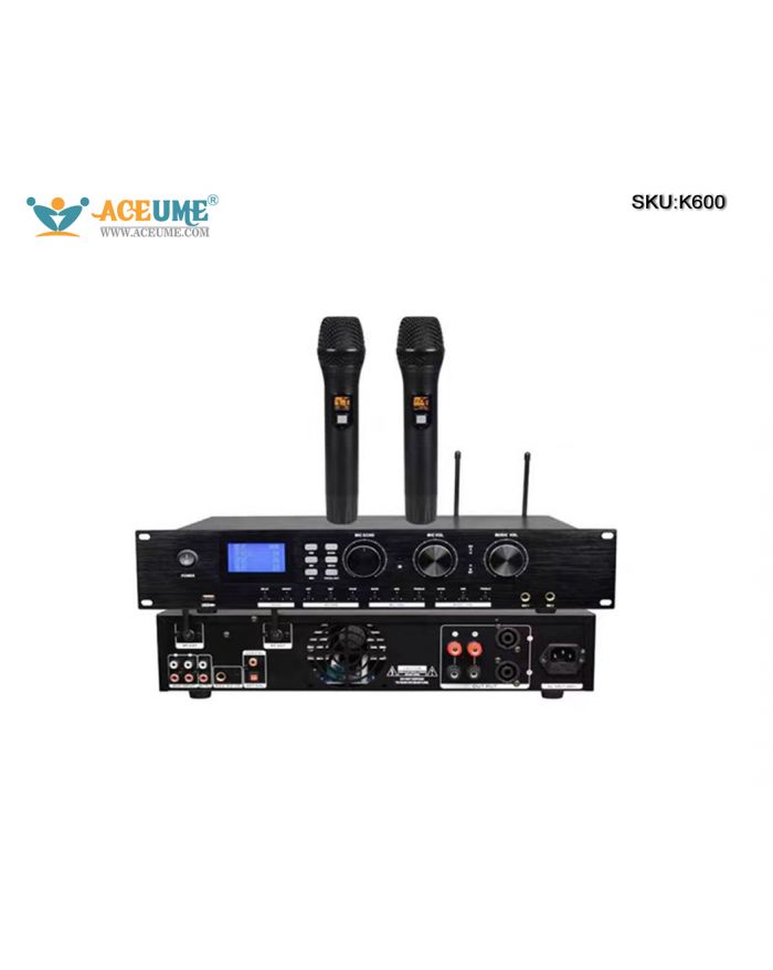 K600 Professional Mixing Mixer Amplifier Bluetooth Optical  Treble Bass Echo DSP  Mic Inputs