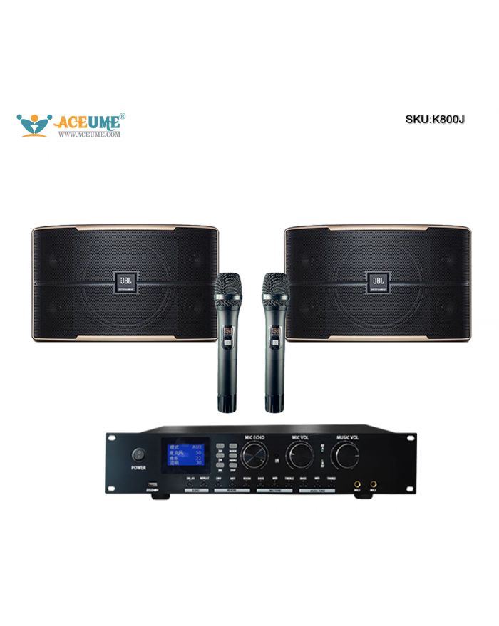MIC Family KTV Singer Audio Set Full K800 Professional Mixing Mixer Amplifier Bluetooth Optical JBL  Pasion 10" Professional Home KTV Speaker