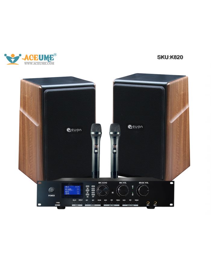 K600 SJ820 DSP Mixing Mixer Amplifier+8-inch Three Frequency Vocal High, Medium, And Low, Home KTV Card Box HIFI Pair Box Bookshelf Speaker