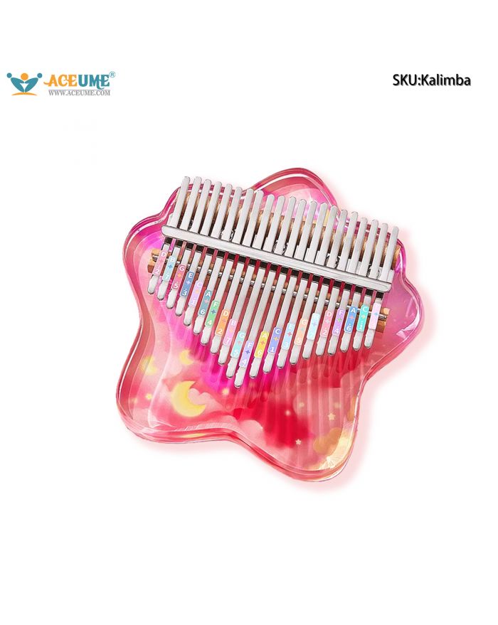 Crystal Transparent 21-Tone Kalimba Thumb Piano for Beginners, Musical Toy Instrument, Ideal Birthday Gift for Girls