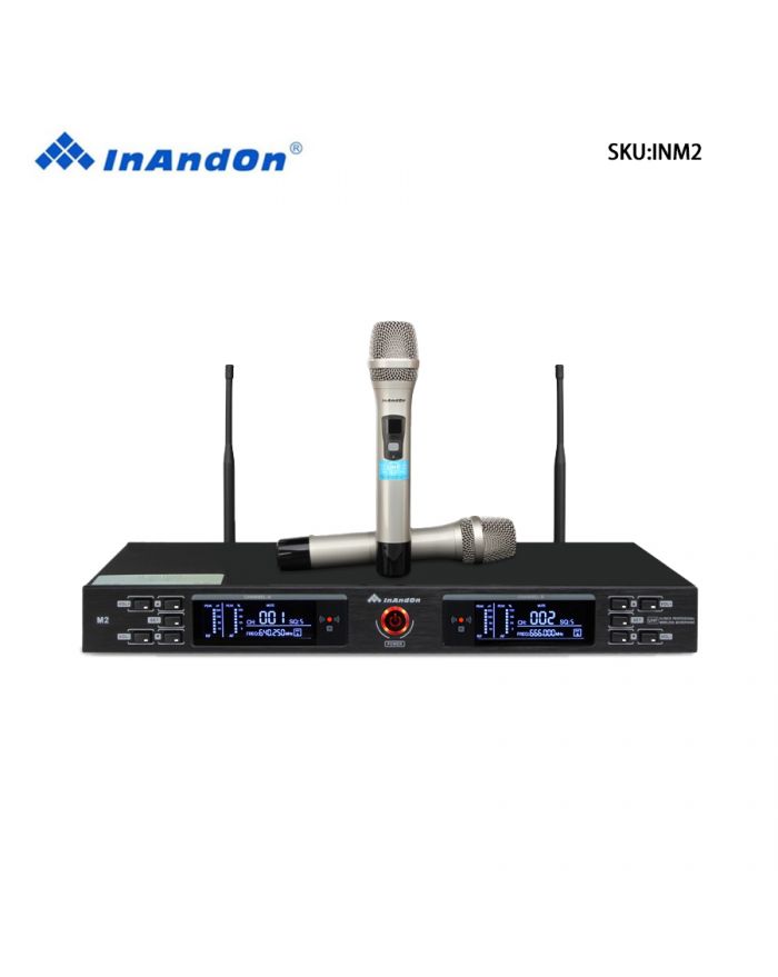 InAndOn M2 Wireless Microphone Professional UHF Karaoke Microphone With Anti-Howling  Anti-Interference Features