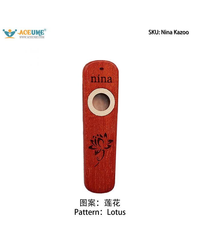 Nina Professional Wooden Kazoo Easy-to-Play Solid Wood Musical Instrument No Learning Required