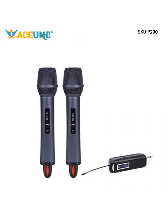 Wireless Microphone, UHF Dual Cordless Dynamic Mic System,Handheld Karaoke Microphone with Rechargeable Receiver(Auto Connect,160 ft Range) for Singing, Church, Speech, Wedding, Party