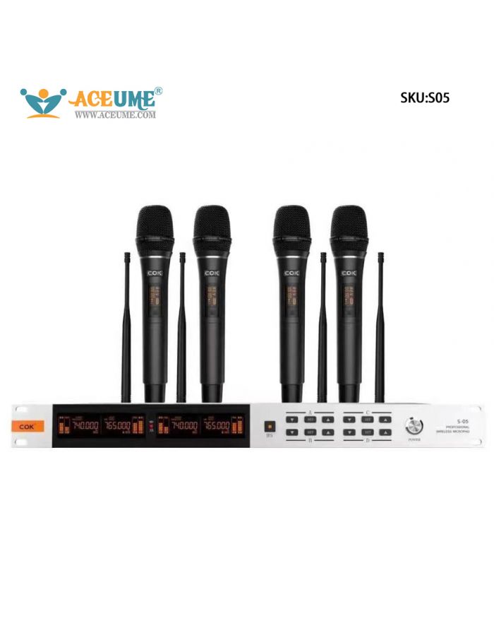 Professional Karaoke Microphone , 4 wireless microphone Fit for KTV business Professinal sound quality