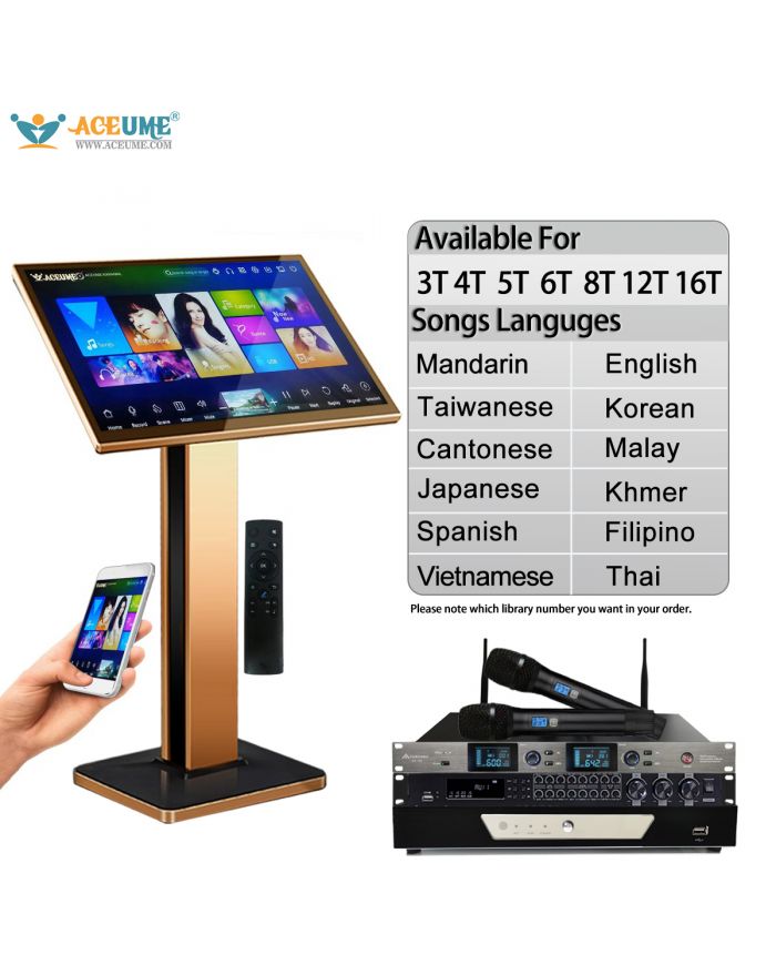TSRVF18M Series UNIVERSAL 3TB 4TB 5TB 6TB 8TB 12TB 16TB 22" MIC Karaoke Player Machine Online Movie Dual System Coexistence Real Time Score The Newest Stytle 22" Touch Screen MX168 wireless microphone FX18 Digital Font-end Effects Device