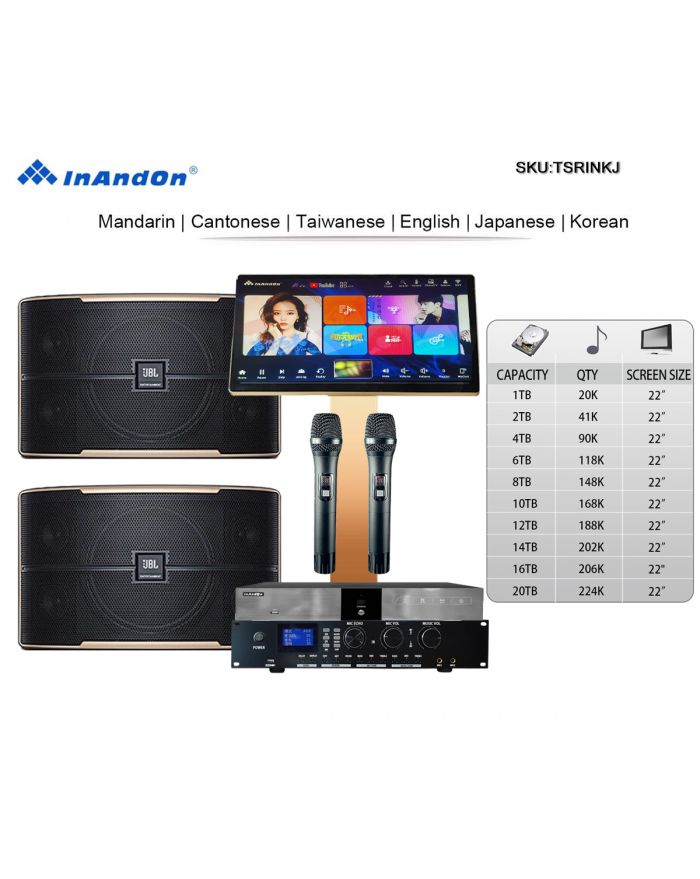 TSRINKJ 1TB 2TB 4TB 6TB 8TB 10TB 12TB 14TB 16TB 20TB 22" MIC Singer Audio Set Full Karaoke Machine Home All-in-one Machine WIFI K800 Professional Mixing Mixer Amplifier Bluetooth Optical JBL Pasion 10" Professional Home KTV Speaker