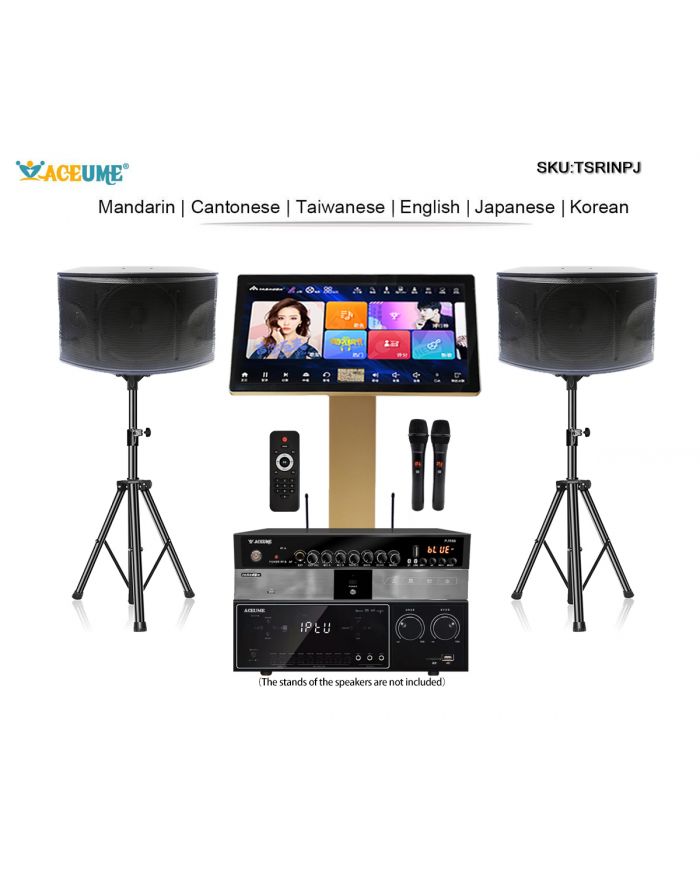 TSRINPJ 22" MIC Family KTV Singer Audio  Set Full Karaoke Machine Home All-in-one Machine WIFI