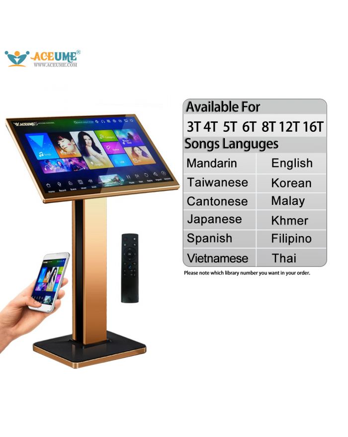 TSRPLUS Series UNIVERSAL 22"Touch Screen Karaoke Player  Mandarin Taiwanese Cantonese English Burmese/Myanmar Japanese Vietnamese Korean Khmer Thai Filipino Spanish Malay Songs
