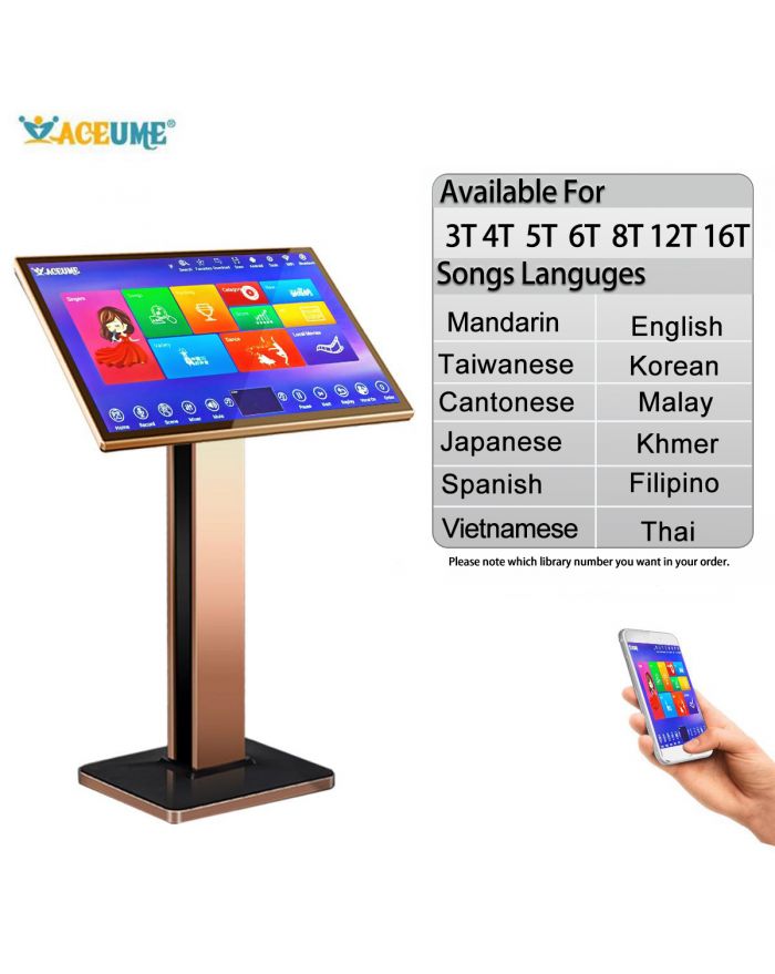 TSRPLUS Series UNIVERSAL 22"Touch Screen Karaoke Player  Mandarin Taiwanese Cantonese English Burmese/Myanmar Japanese Vietnamese Korean Khmer Thai Filipino Spanish Malay Songs