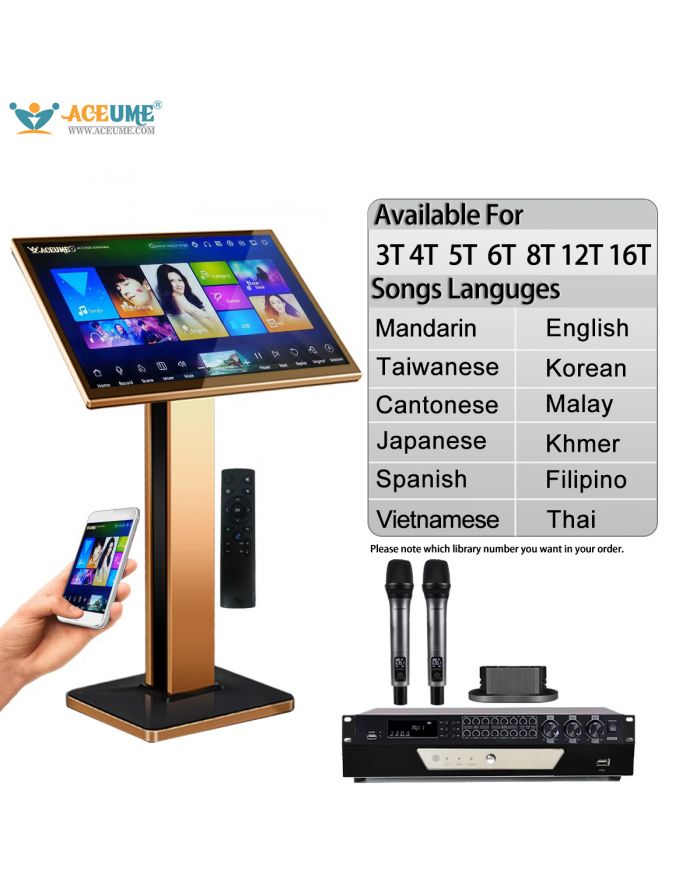 TSRVF18B Series UNIVERSAL 3TB 4TB 5TB 6TB 8TB 12TB 16TB 22" MIC Karaoke Player Machine Online Movie Dual System Coexistence Real Time Score The Newest Stytle 22" Touch Screen A200CB wireless microphone FX18 Digital Font-end Effects Device
