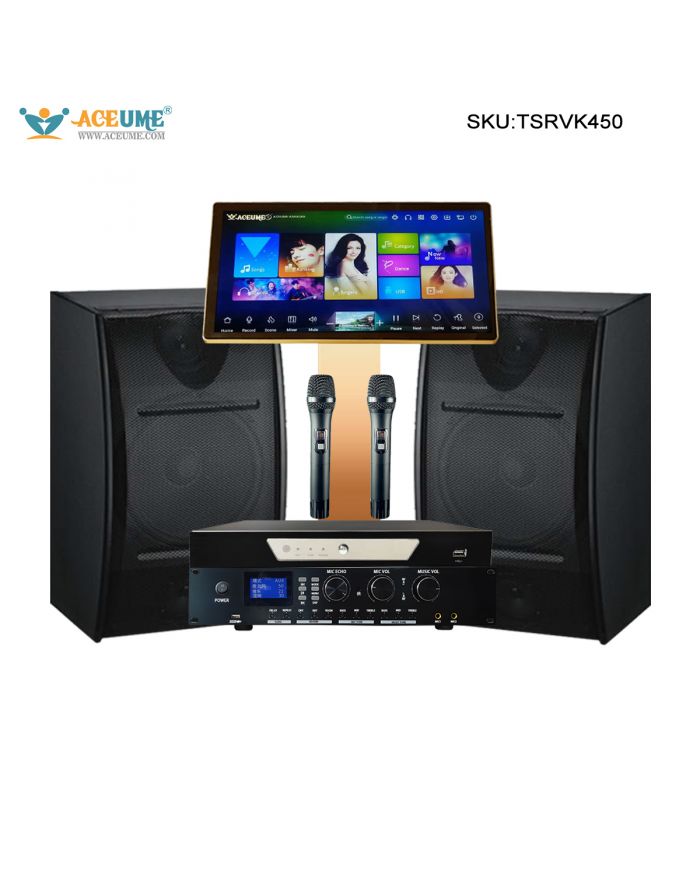 TSRVK450 22" MIC Family KTV Singer Audio  Set Full Karaoke Machine Home All-in-one Machine WIFI