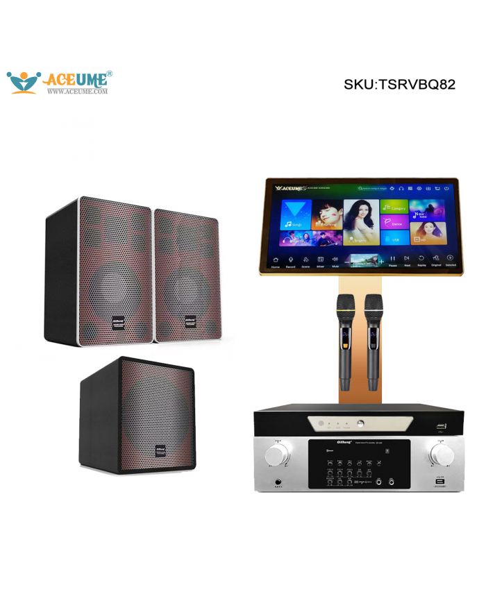 TSRVBQ82 Series Universal 22"  Karaoke Player Intelligent Voice Keying Machine Online Movie Dual System Coexistence Real Time Score The Newest Stytle 22" Touch Screen Professional Speaker Amplifier Subwoofer Home Set