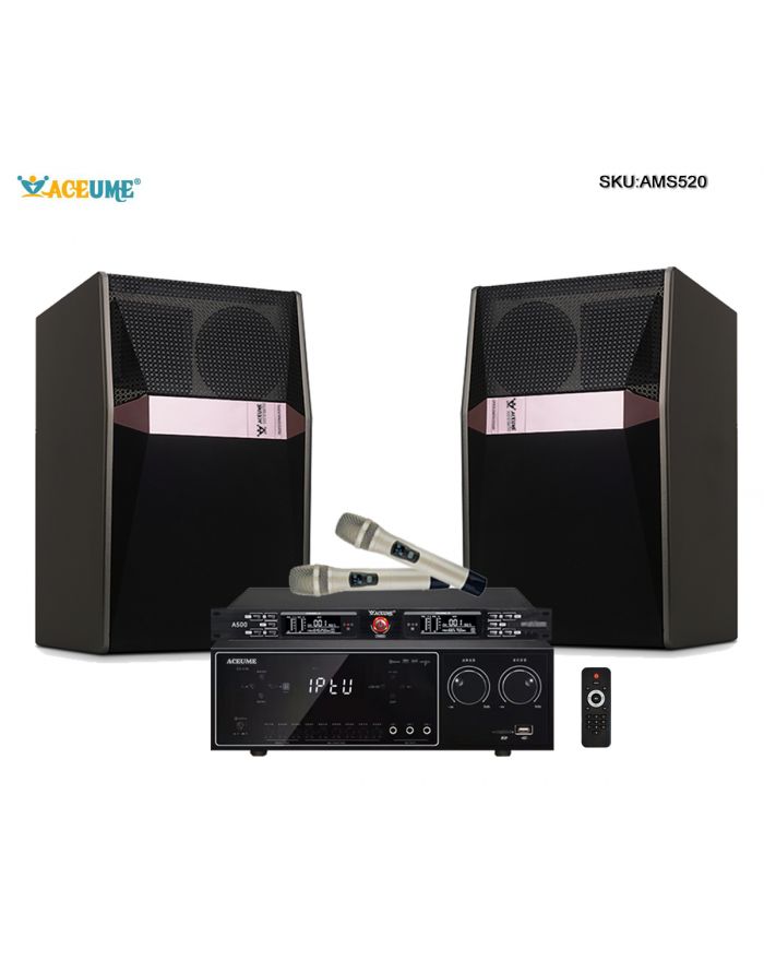 DSP Mixing mixer amplifier+UHF wireless microphone+10" loud speakers pair