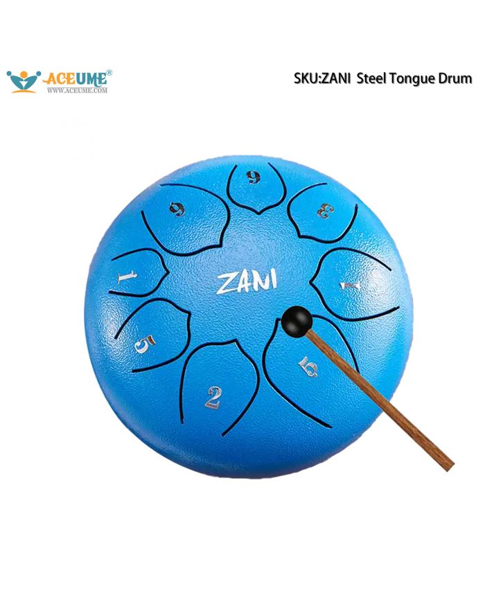 ZANI Kids Steel Tongue Drum 6 Inch 8 Notes Beginner Meditation Drum Easy-to-learn Percussion Instrument