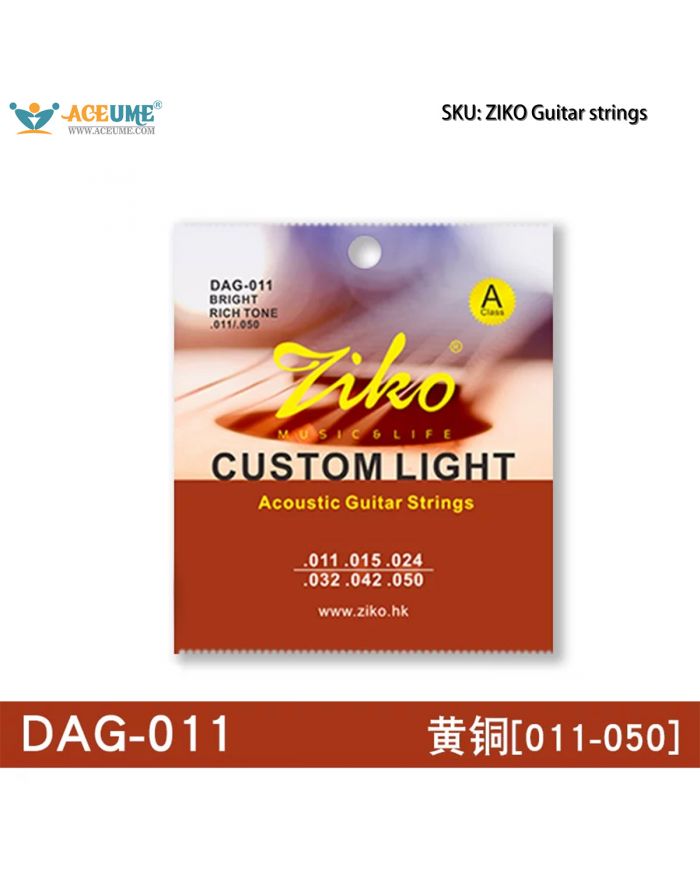 ZIKO Acoustic Guitar Strings, Complete 1-6 String Set for Beginners